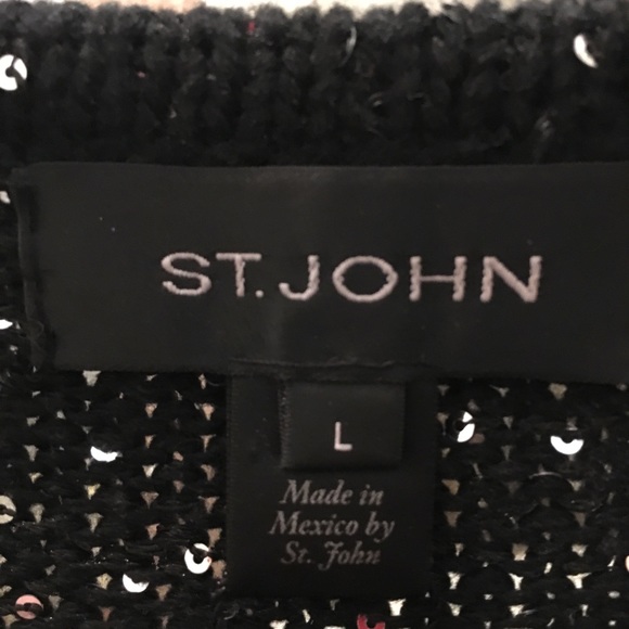 ST. JOHN NWT Caviar Sequin sweater - Picture 2 of 10